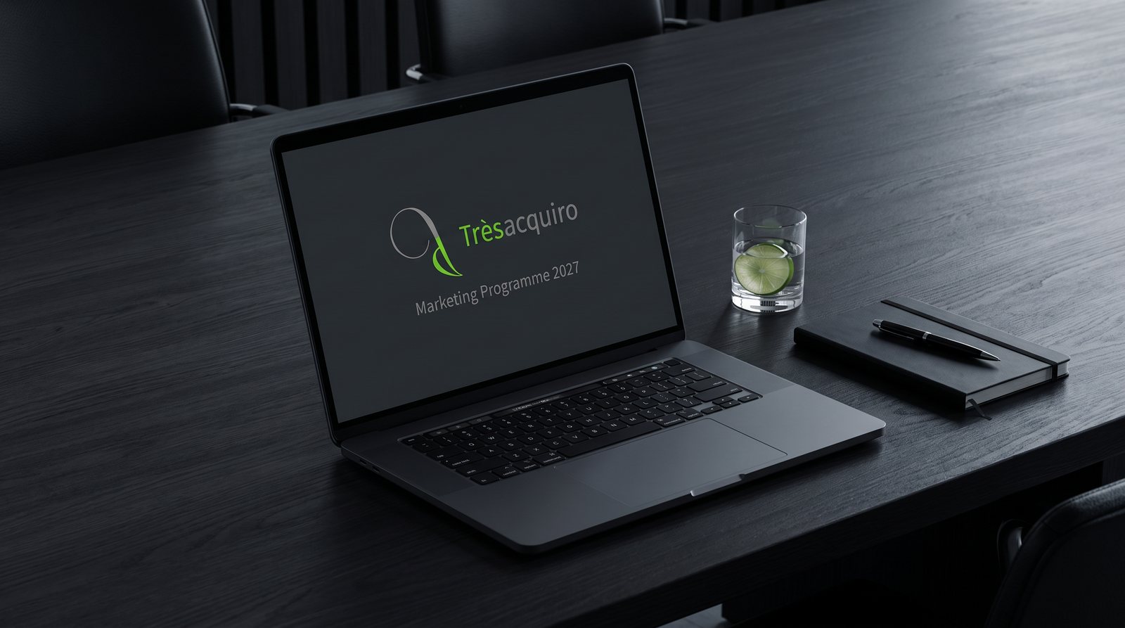A presentation on a laptop